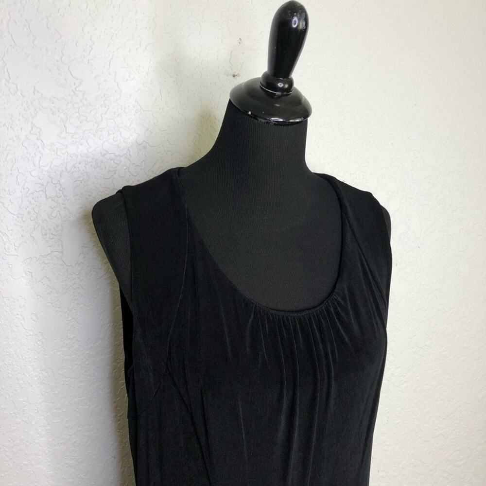 Chico’s Travelers black scoop neck sleeveless midi dress size 2 or Large - Picture 2 of 14